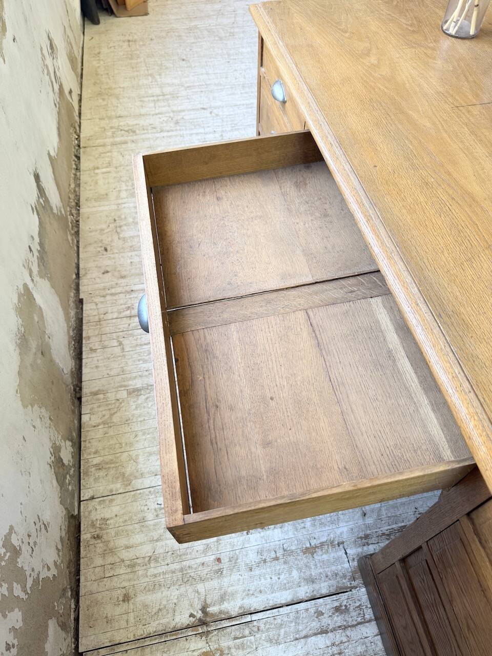 1950s oak office counter