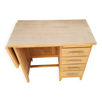 joli bureau d'enfant en bois poncé des années 1940
