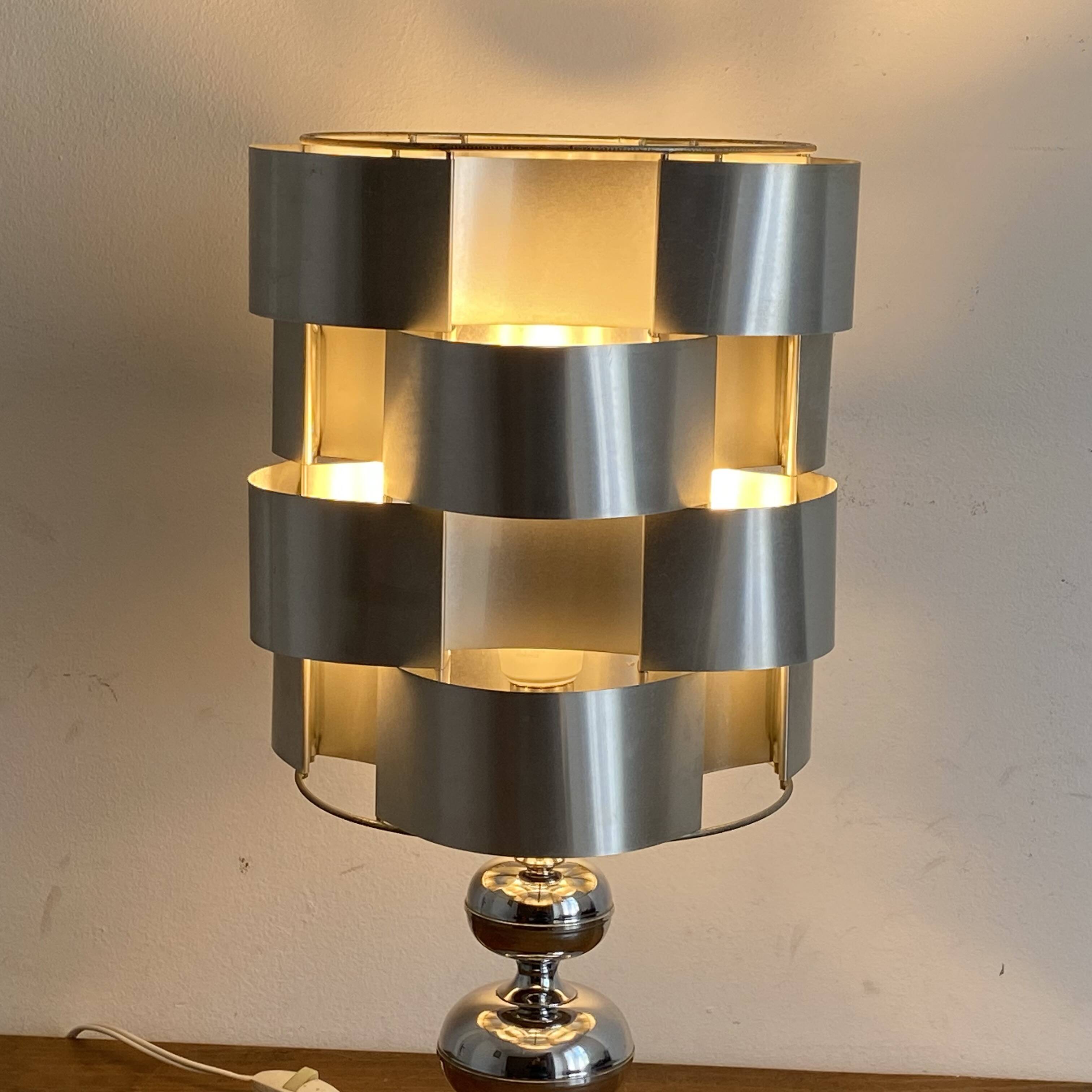 Lamp with lampshade max sauze. 1970. space age.