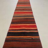 Old Turkish narrow Kilim Runner 421X53 cm shabby chic, vintage kelim