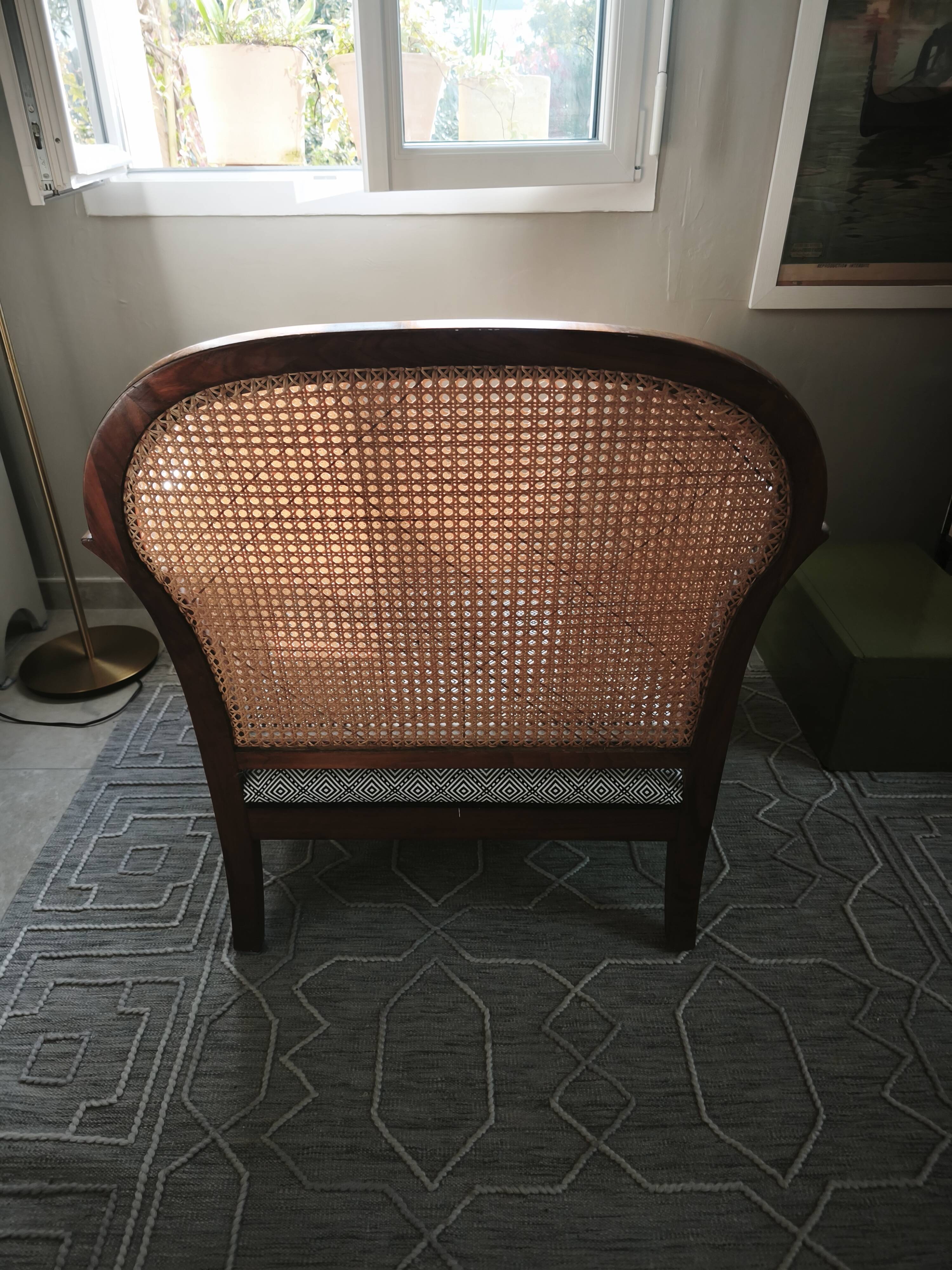 double caned armchair