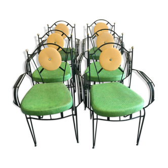 Suite de 4 fauteuils de bar des années 50/60