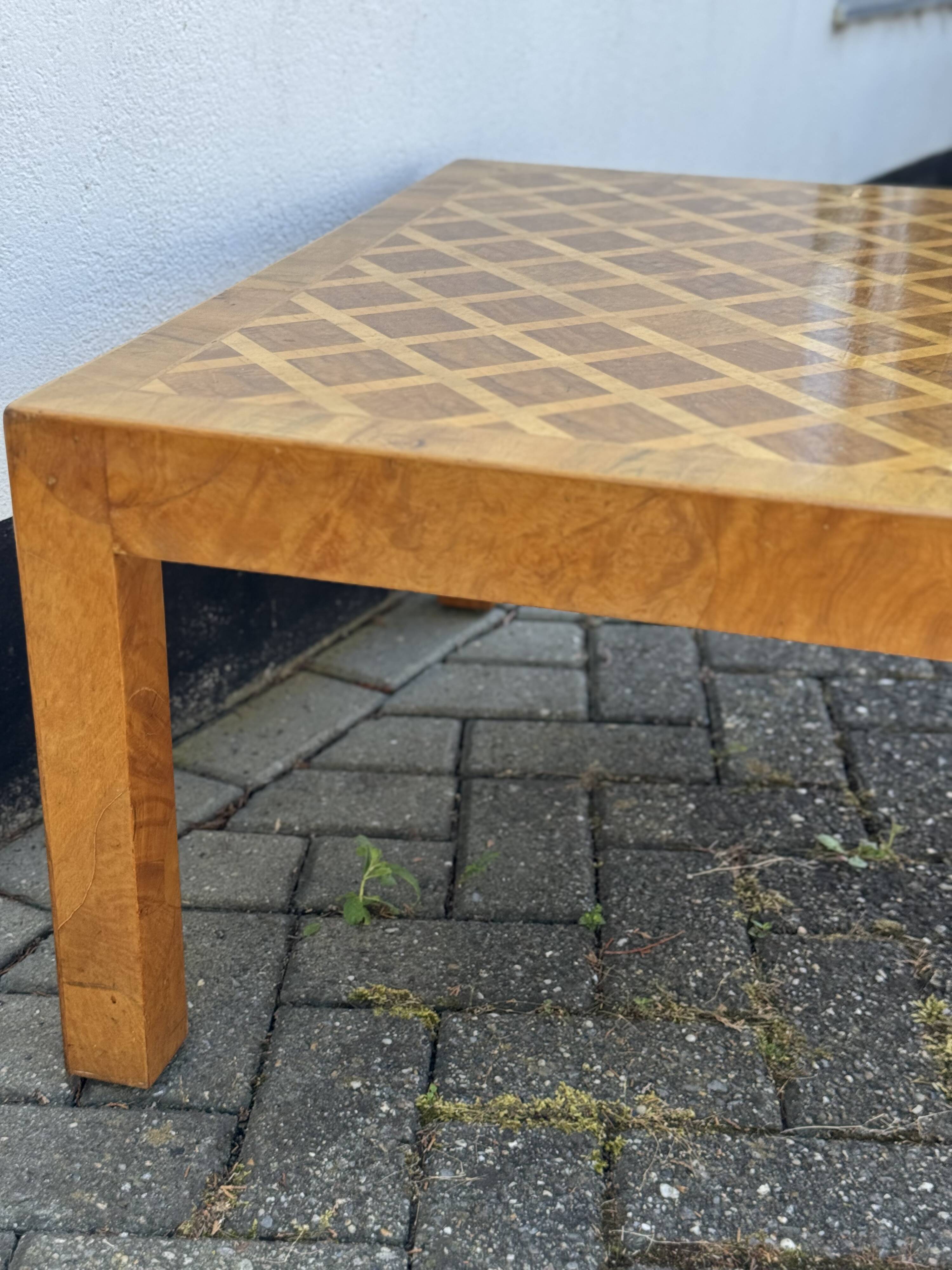 Italian Inlay Walnut Coffee Table