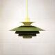 Green Danish Pendant Lamp | Kurt Wiborg Verona, 1970s Mid-Century