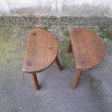 2 vintage tripod stools