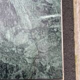 Coffee table in gilded brass and veined green marble