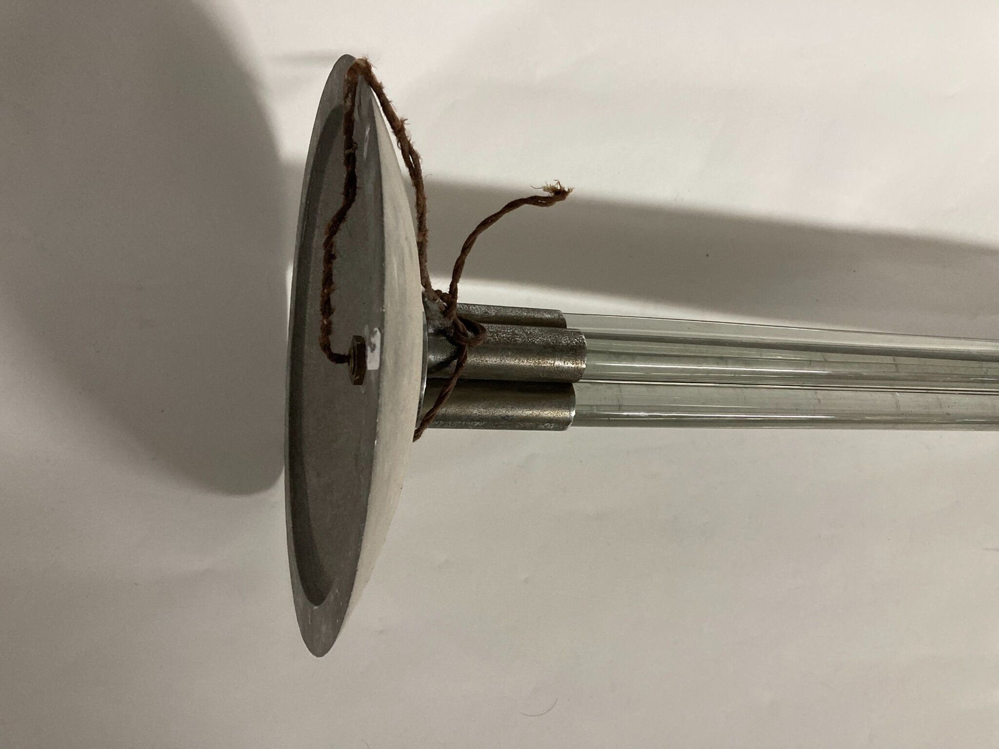 Steel and solid glass lamp from the 40s/50s