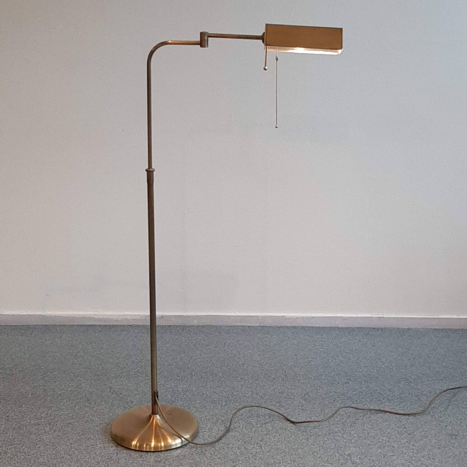 Vintage brass reading floor lamp