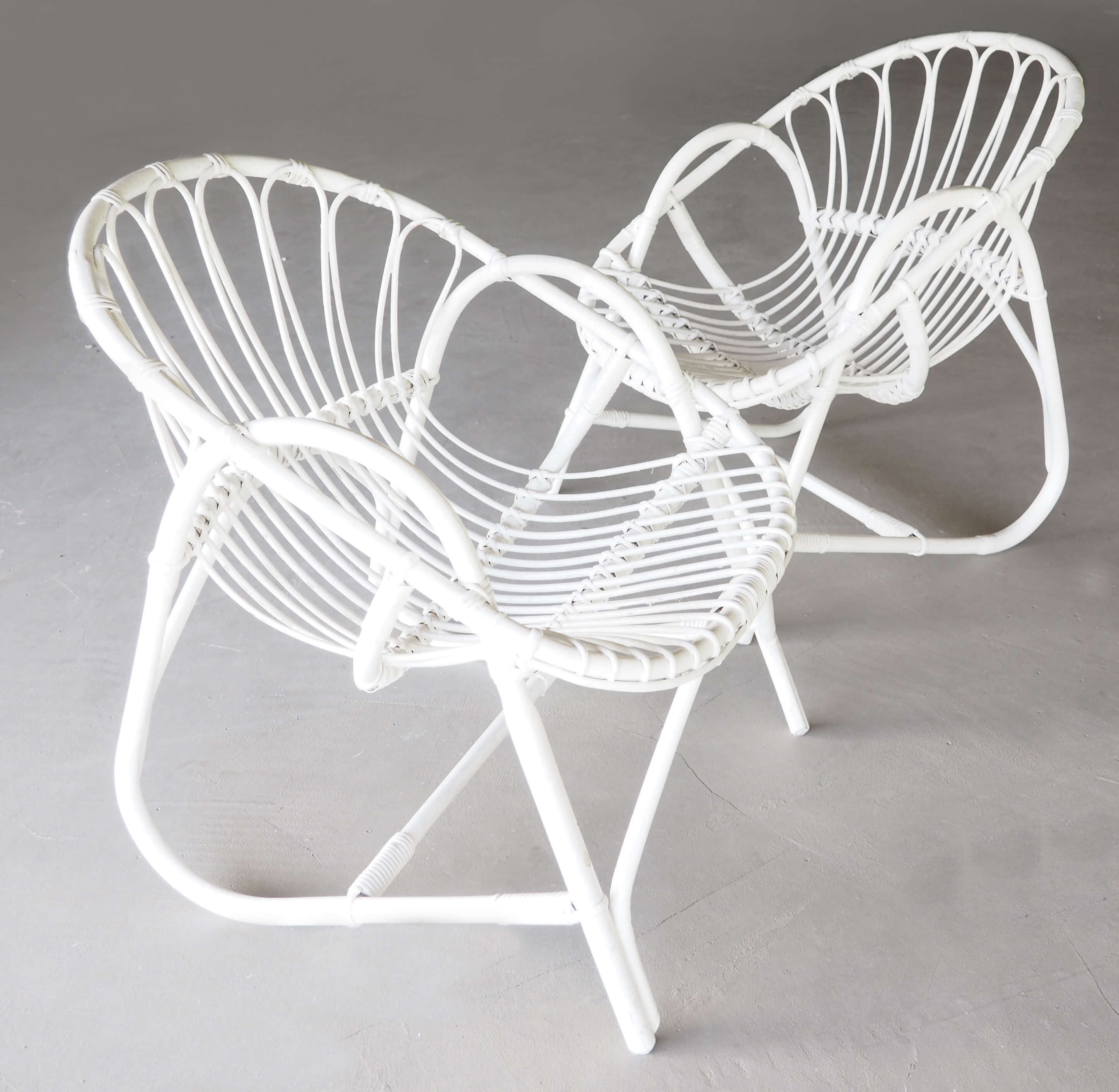 Paire de fauteuils rotin