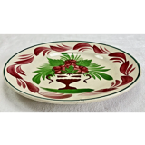 7 dessert plates XIX Sarreguemines stencil decoration