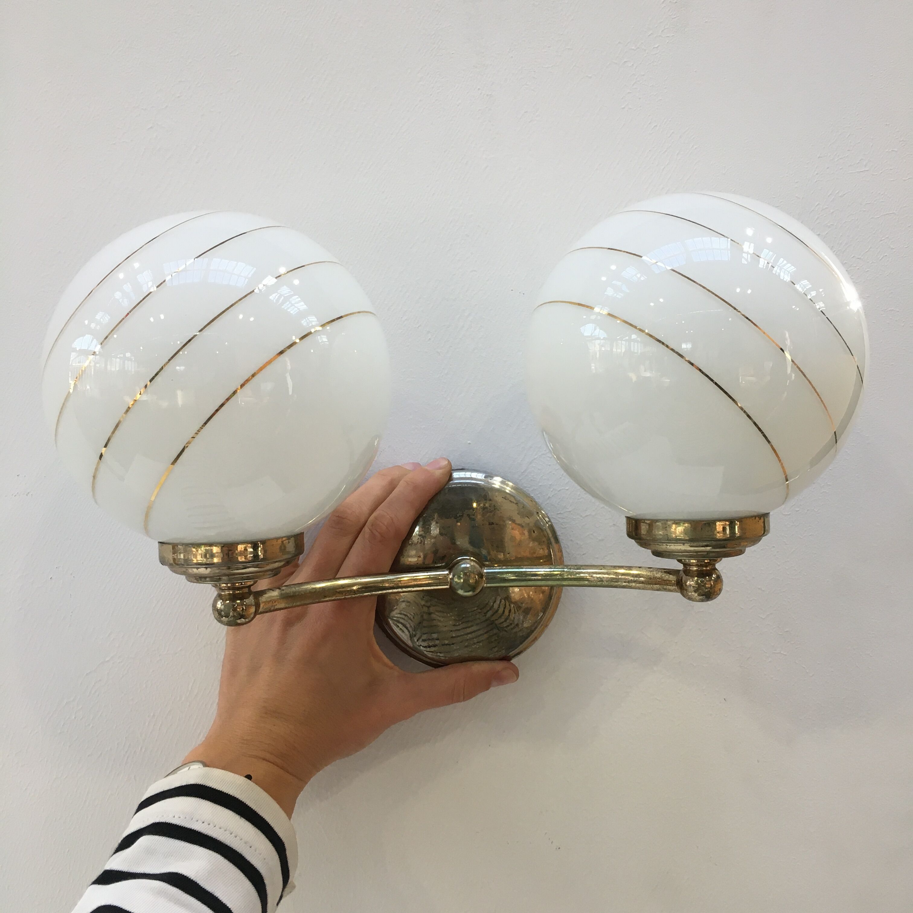 Double wall lamp two Art Deco
