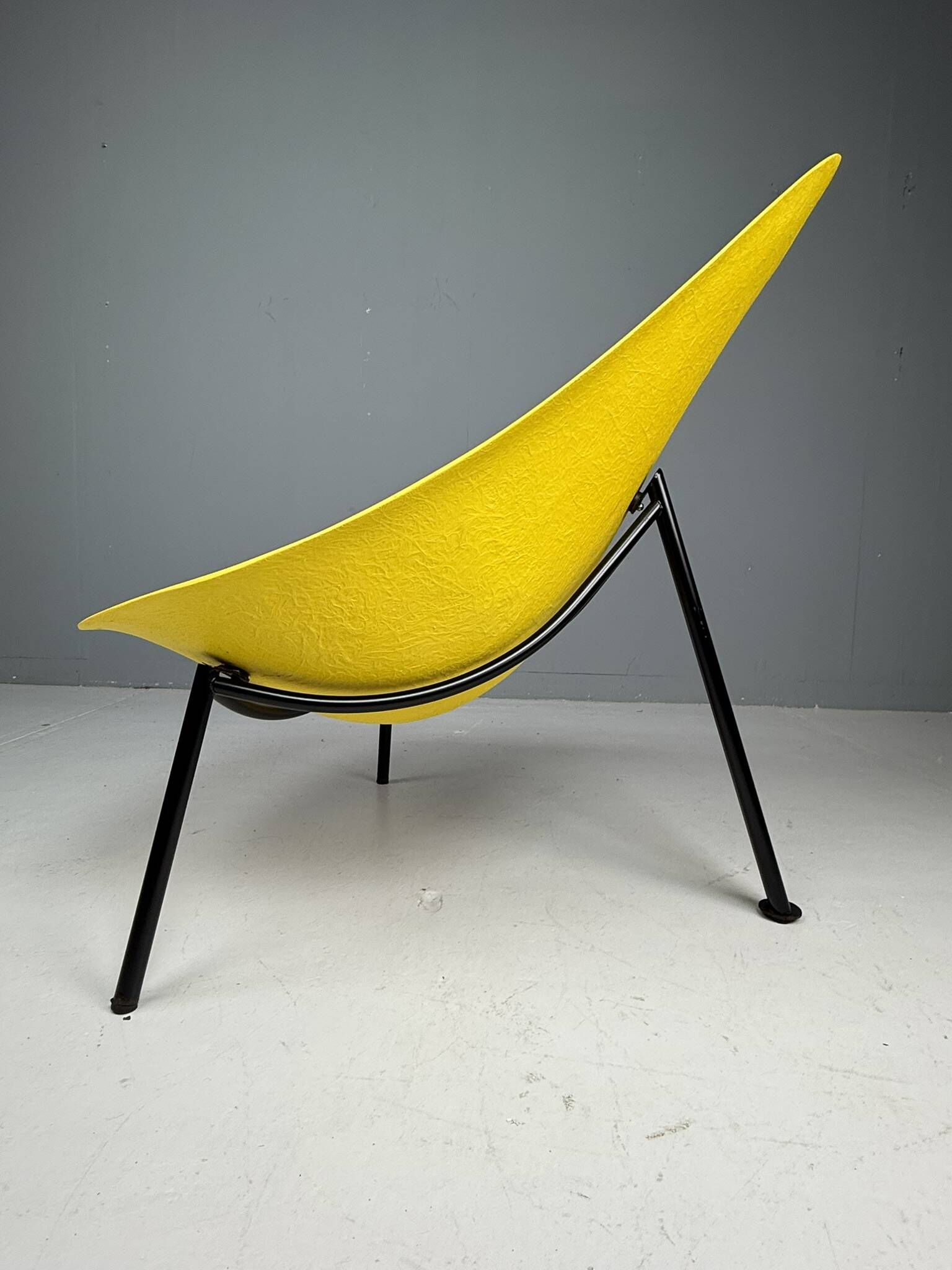 Yellow Tripod Lounge Chair by Ed Merat, France 1956