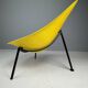 Yellow Tripod Lounge Chair by Ed Merat, France 1956