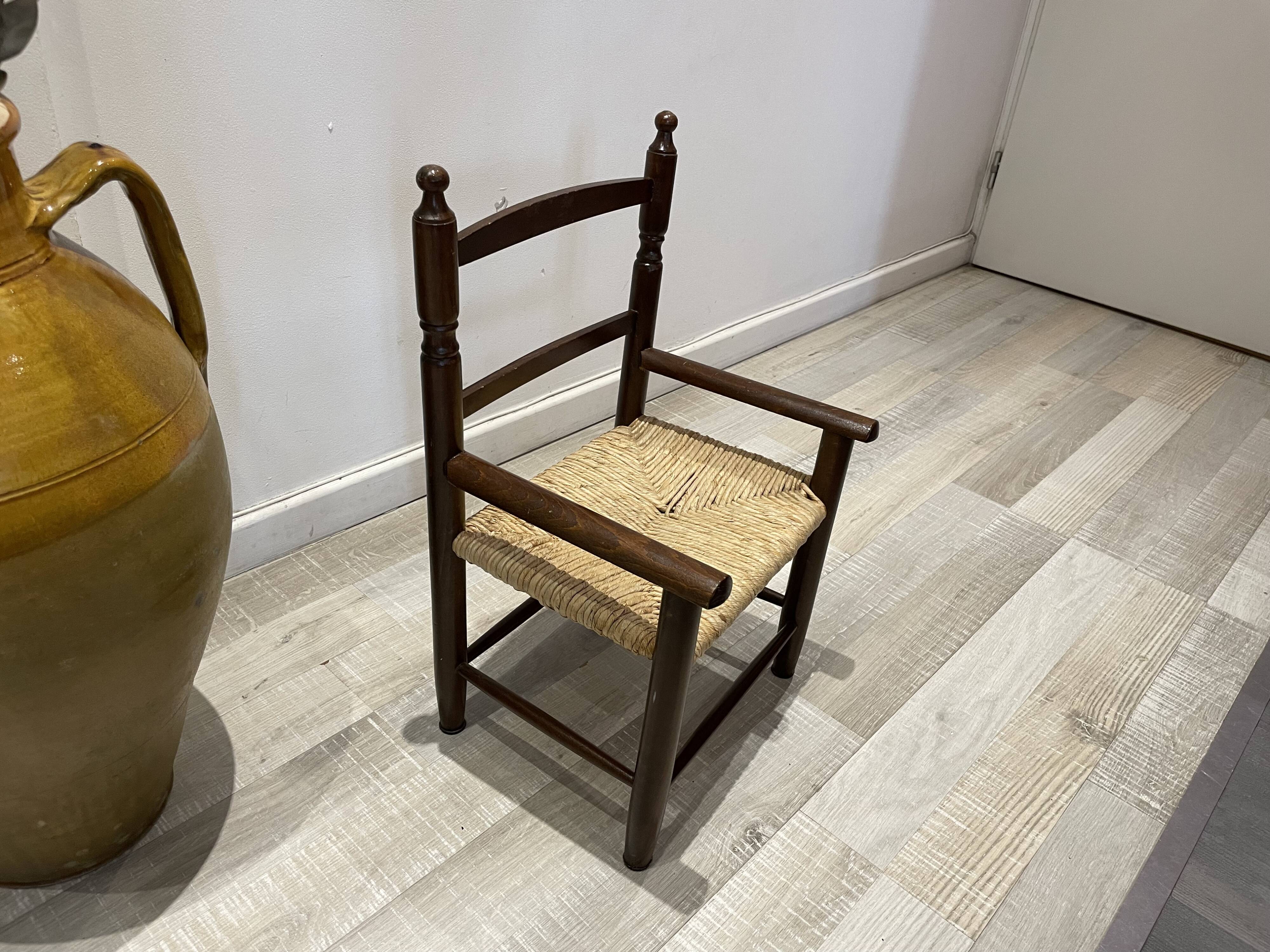 Children's straw armchair