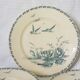 3 flat plates made of Badonviller earthenware model Nenuphar, iron earth