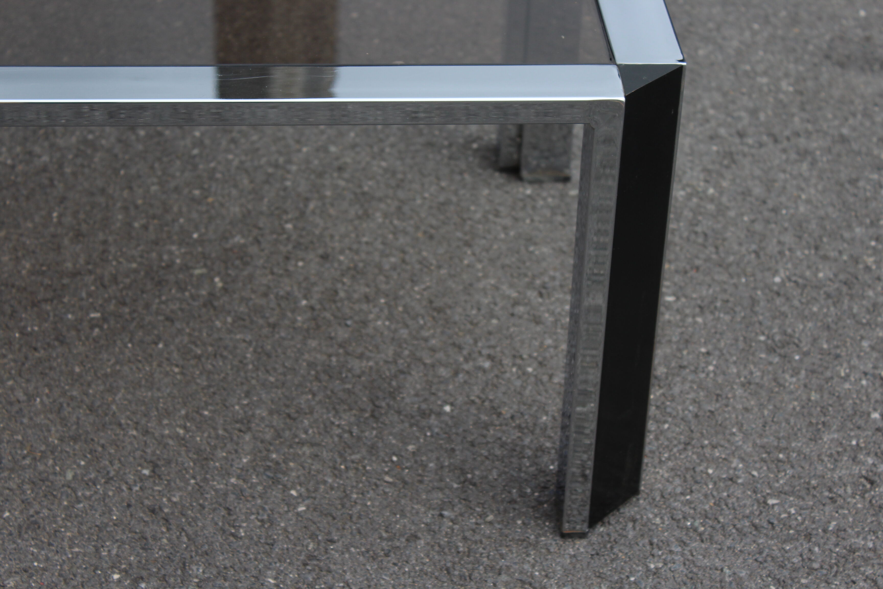 OLD VINTAGE CHROME COFFEE TABLE