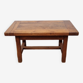 Solid oak farmhouse coffee table, 84 x 50 cm