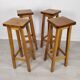 4 tabourets de bar bois vintage