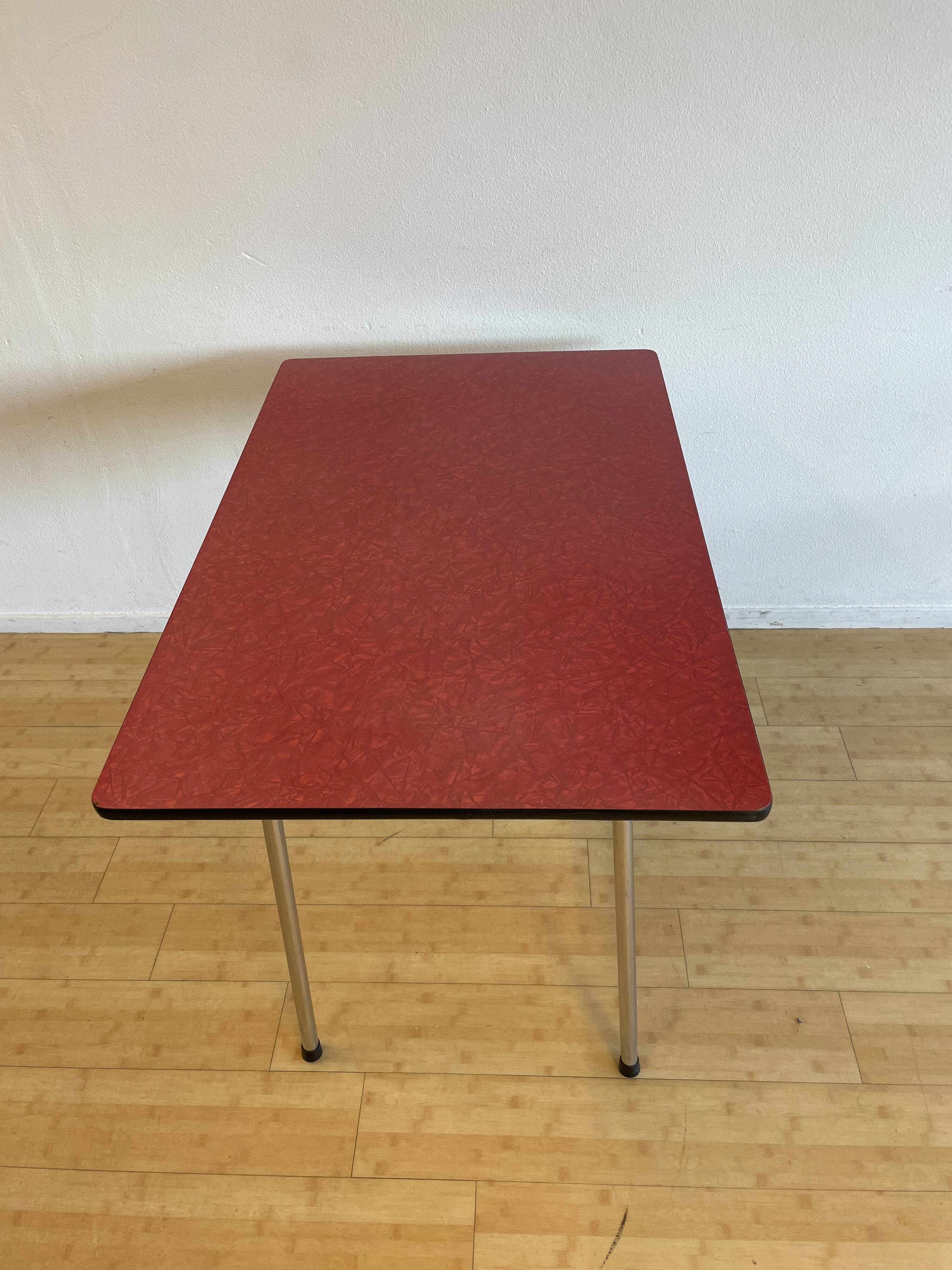Red formica table