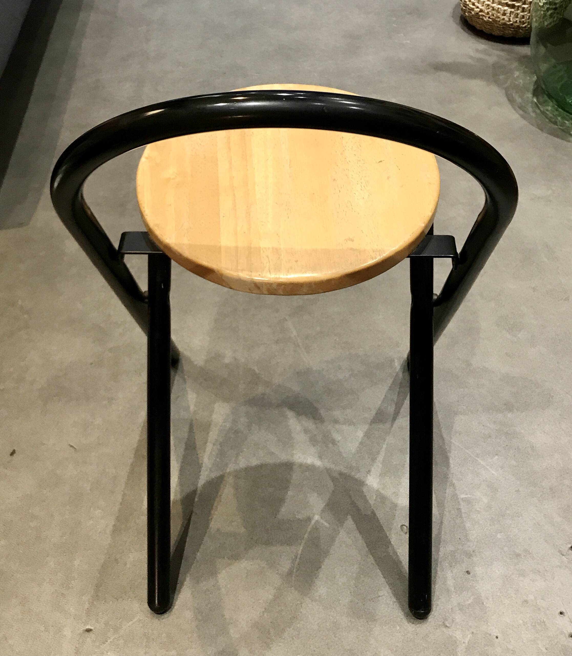 Wood and metal stool