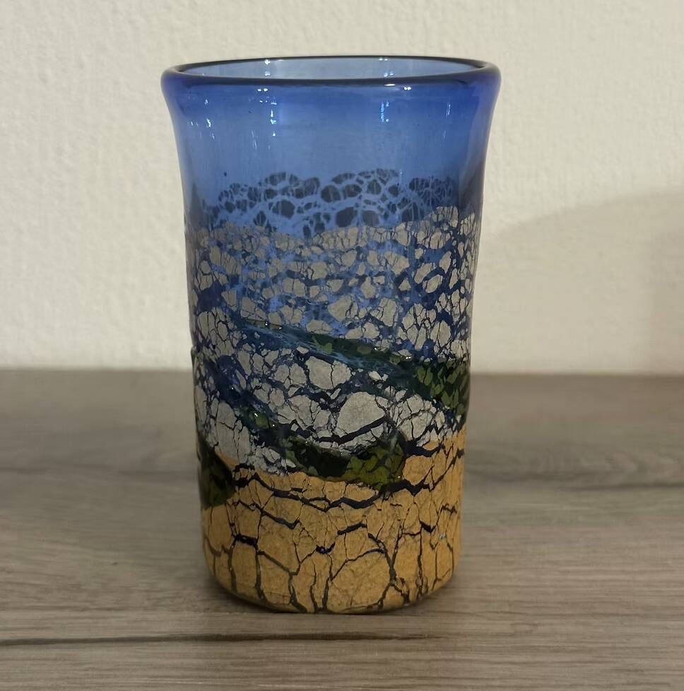 Paire de lunettes Ryukyu — Verre Awa craquelé, four Inamine, Okinawa
