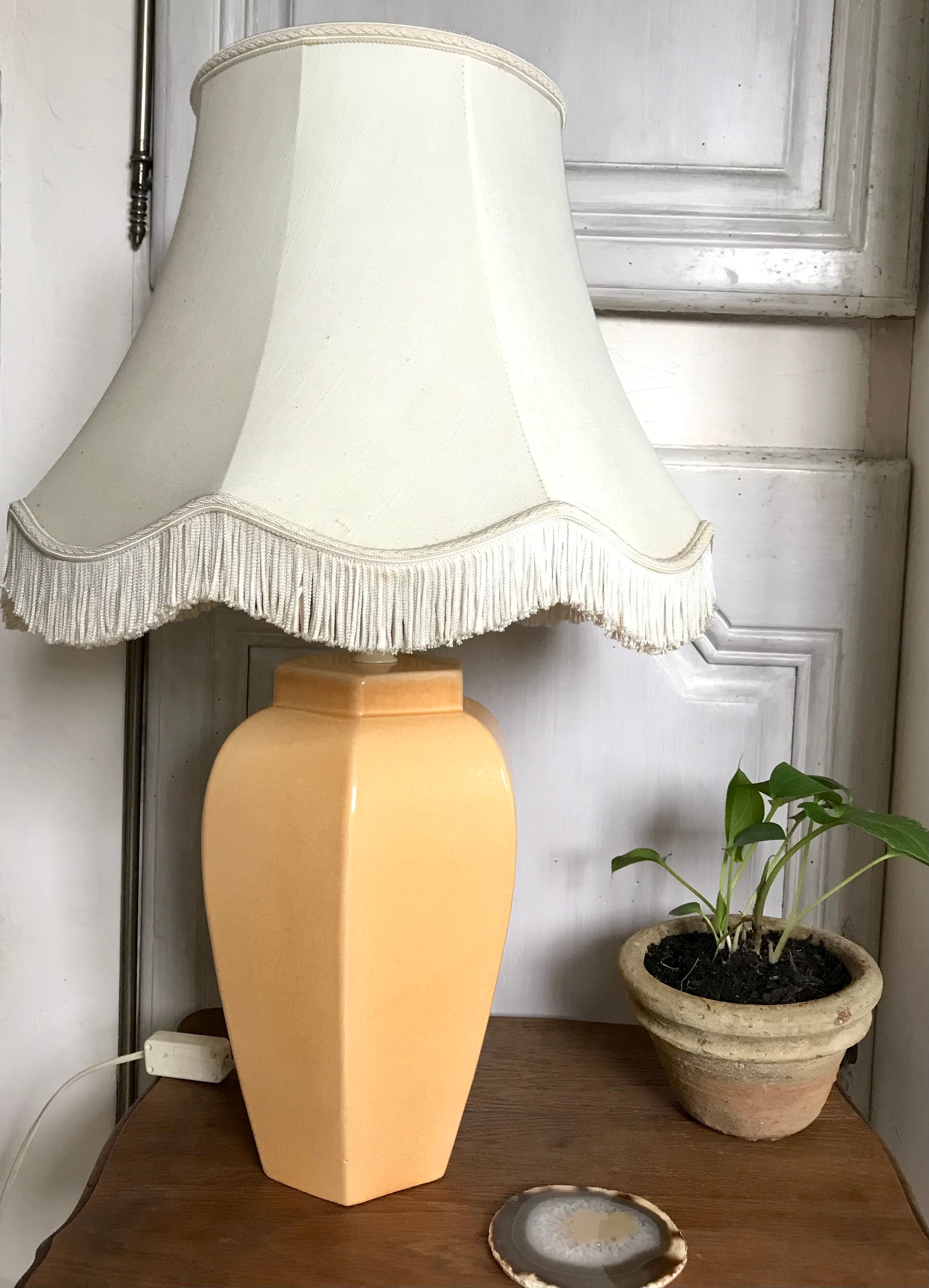 Vintage cracked ceramic lamp base