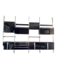Large modular wall system Roche Bobois from the 70s – wood, black lacquered and