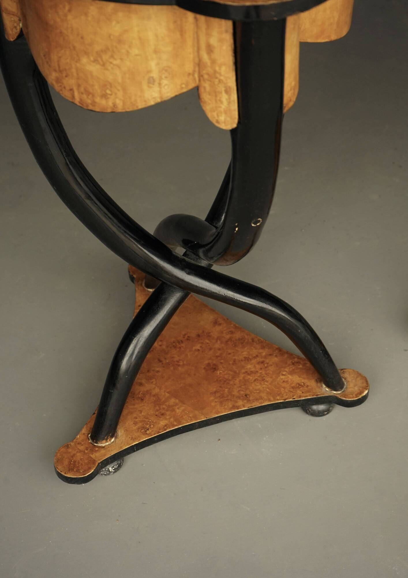 Decorative Italian Burl Maple and Birch wood Side Tables. 1950s