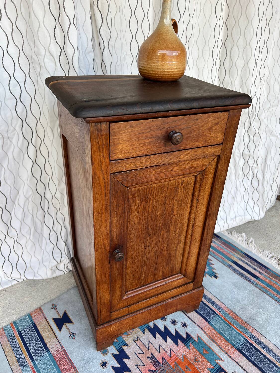 Vintage solid wood bedside table
