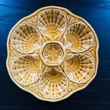 Amber oyster plate Sarreguemines