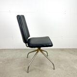 Retro office chair | swivel vintage black chair