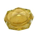 Cendrier en cristal jaune, Crystalex Bohemia Novy Bor, Tchécoslovaquie, années 1960.
