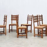 Set of six French dining chairs