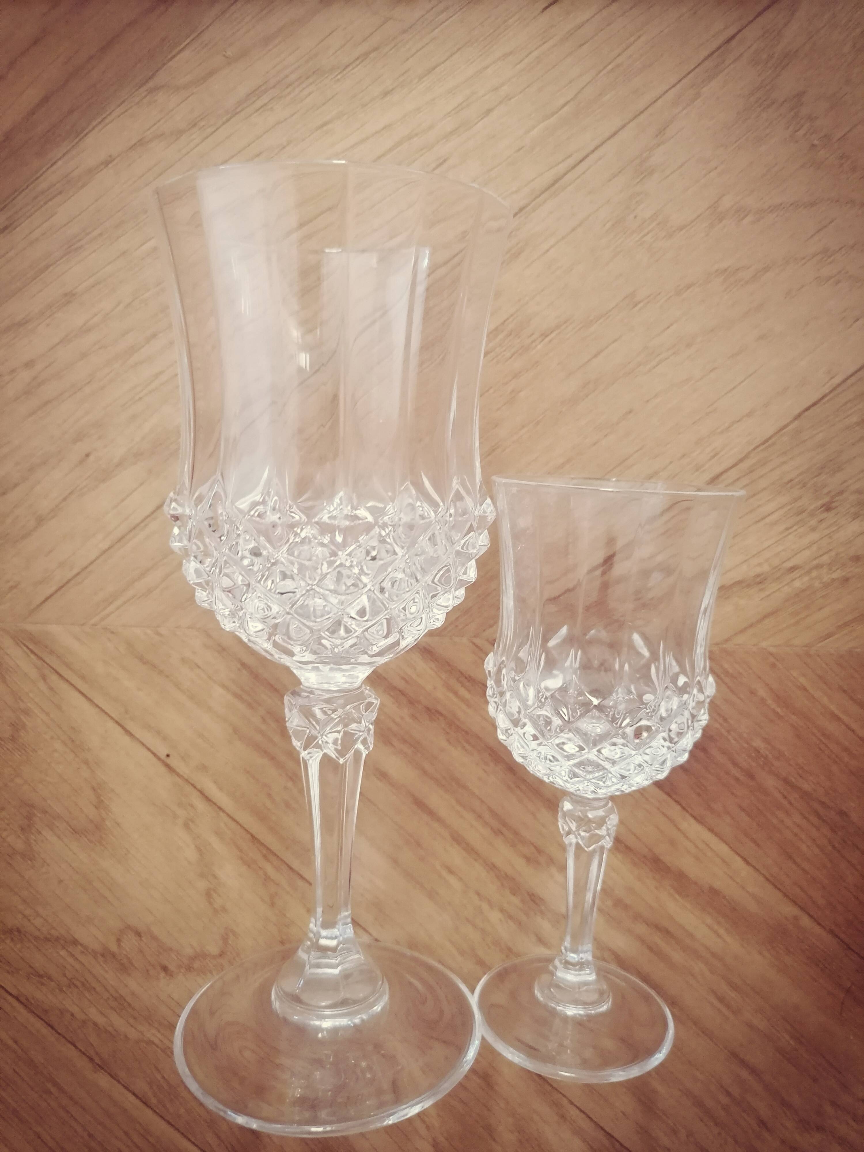 Many crystal glasses