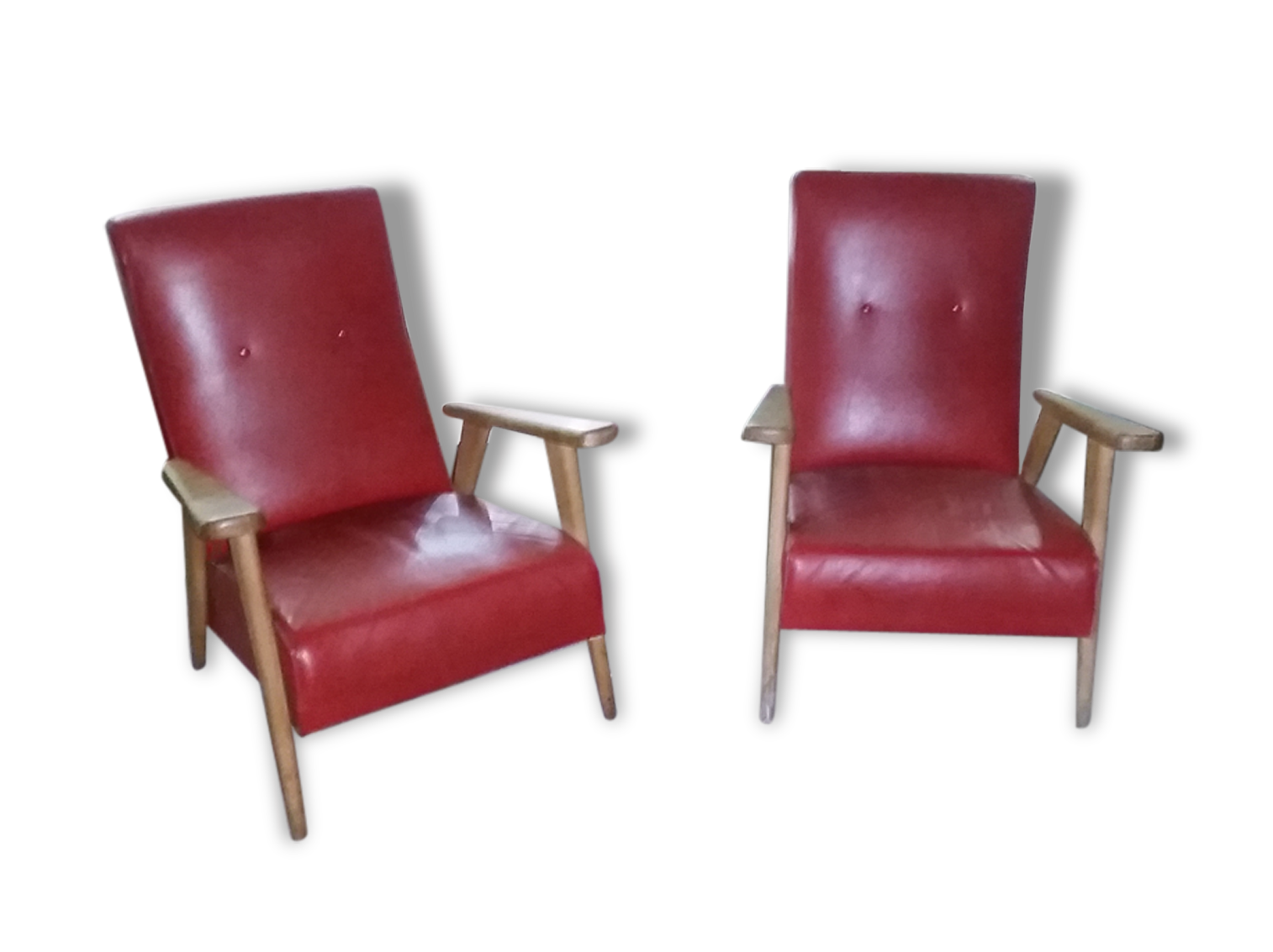 Old pair of Chair vintage, year 60, foot compass