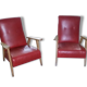 Ancienne paire de fauteuil vintage,année 60, pied compas