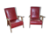 Ancienne paire de fauteuil vintage,année 60, pied compas