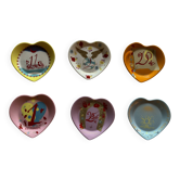 6 petites assiettes cœur porcelaine  Philippe Deshoulieres Salvador Dali
