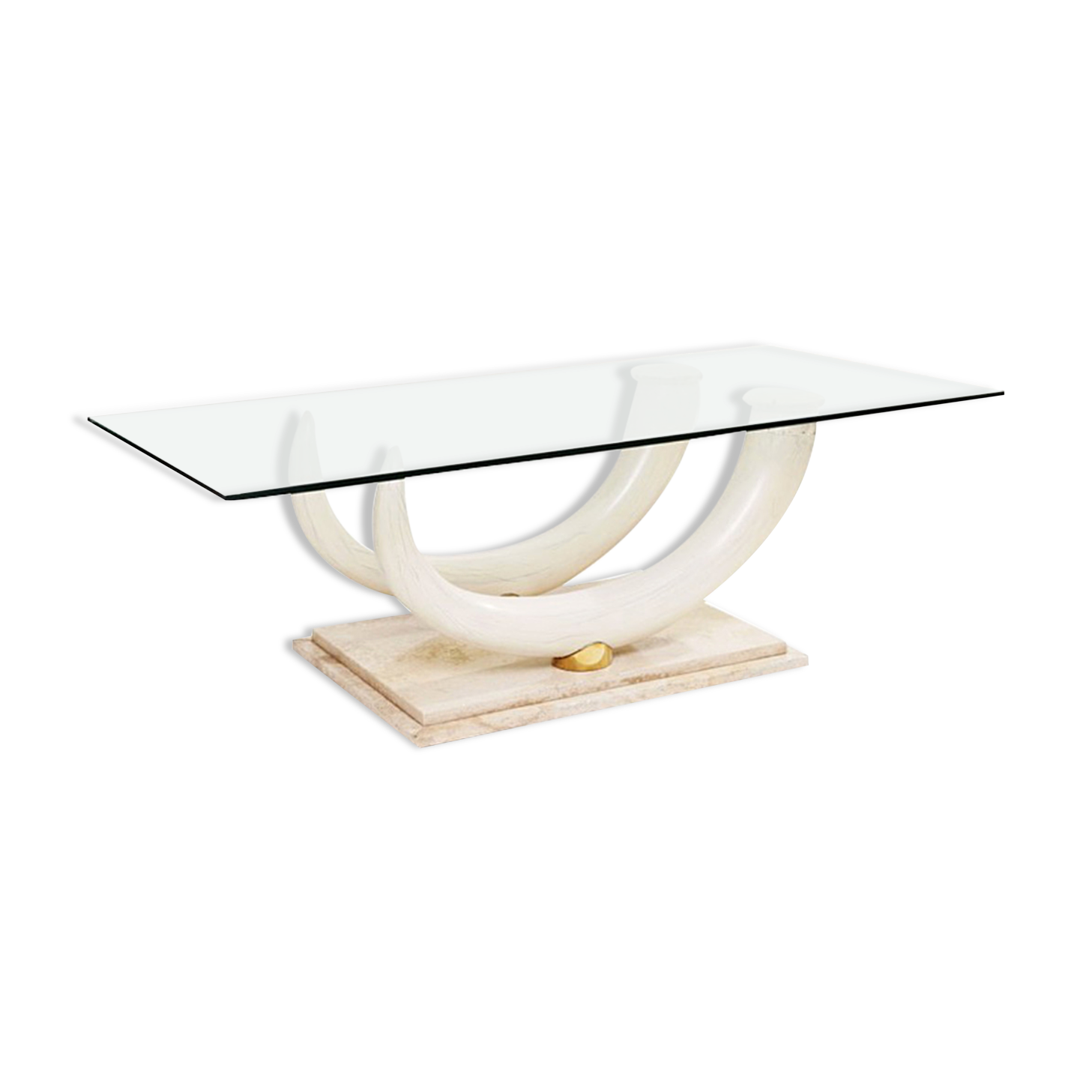 Faux elephant tusk coffee table Maison Jansen for Ralph Pucci Collections Italy
