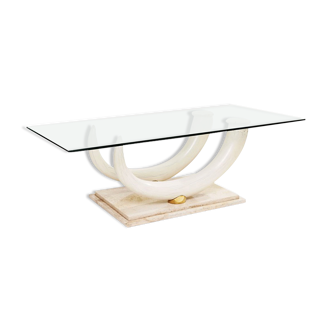 Faux elephant tusk coffee table Maison Jansen for Ralph Pucci Collections Italy