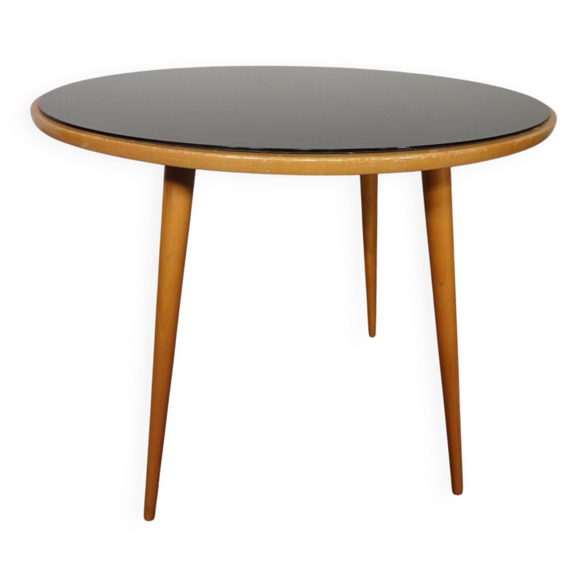 Glass and cherrywood table, 1960s