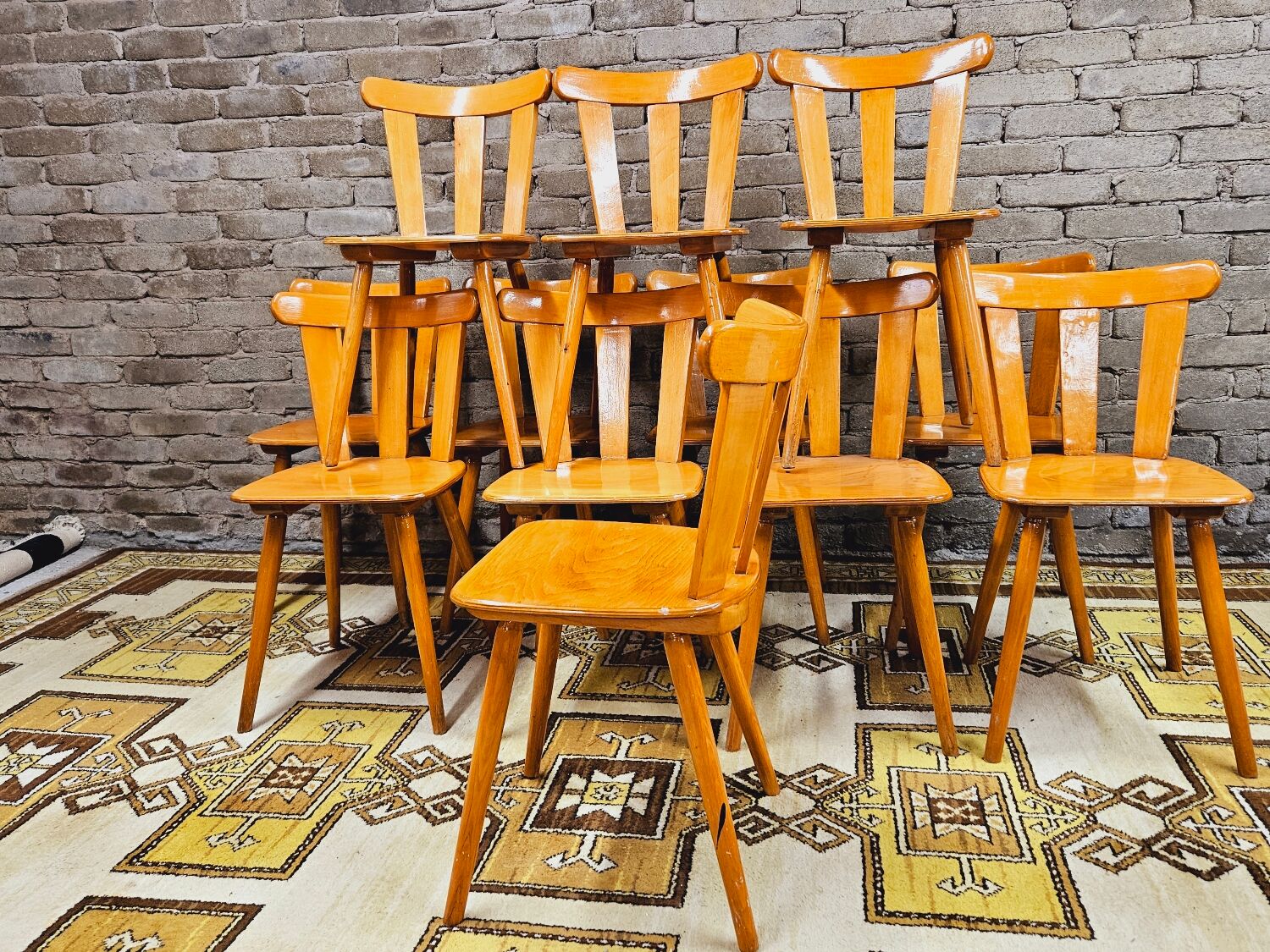 Set of 12 vintage bistro chairs