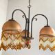 3-light chandelier in glass paste and pearl tassels