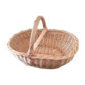 Natural-coloured wicker basket, with handle