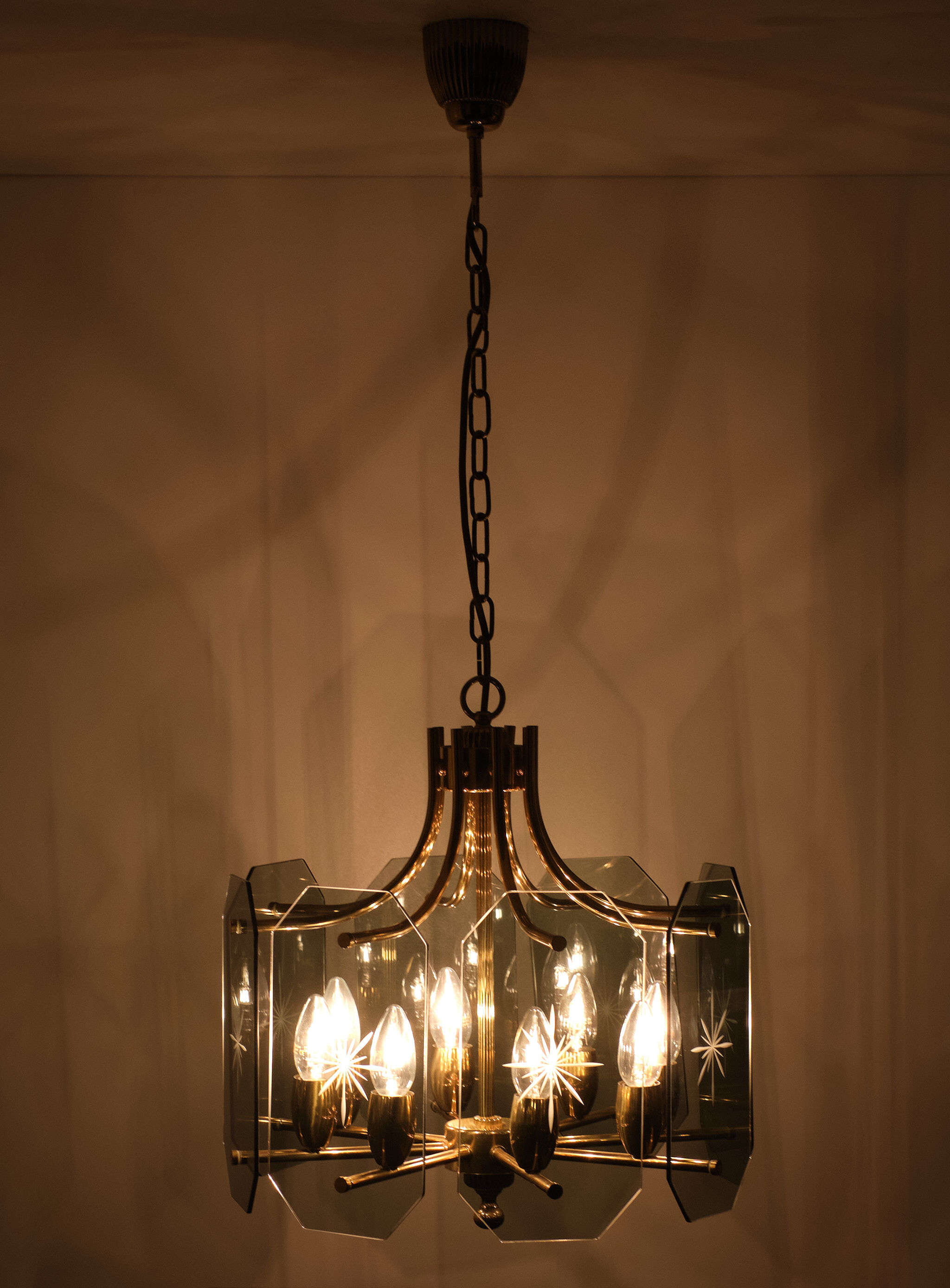 Lustre en verre Josef Brumberg, 1970s Allemagne