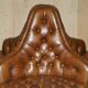 Leather Chesterfield tête-à-tête sofa, 4-seater