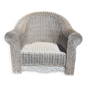 Grand fauteuil en osier - jardin