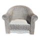 Large painted wicker armchair, 20th century, winter garden