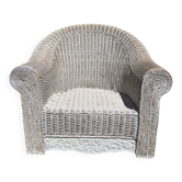 Large painted wicker armchair, 20th century, winter garden