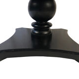 Circular table in blackened wood, central baluster leg